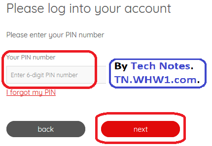 Enter Pin Code.